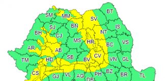 Codul galben de vreme rea, prelungit în Vrancea până sâmbătă