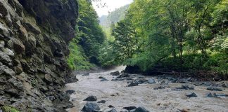 Podețele din Cheile Tișiței, distruse de ploi, torenți și viituri