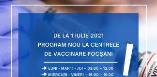 Noul program de la centrele de vaccinare de la nivelul Direcției de Asistență Socială Focșani