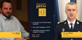 Interviul PressHub, în această seară, cu judecătorul George Matei, de la Curtea Militară de Apel