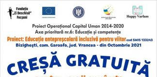 Proiect socio-educațional: creșă gratuită la Bizighești