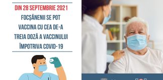 Focșănenii se pot vaccina cu cea de-a treia doză a vaccinului împotriva COVID-19