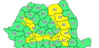 Alertă de ploi în Vrancea, după-amiază și diseară