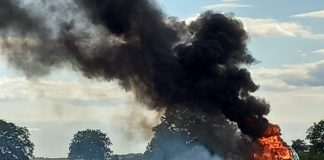 ULTIMA ORĂ Trafic blocat pe E85, aproape de Obrejița, după ce o mașină a luat foc