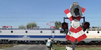 Mașină încărcată cu cherestea, oprită la trecerea la nivel cu calea ferată de la Tișița. Șoferul a fost sancționat pentru că transporta o cantitate mai mare decât în aviz