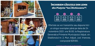 Primăria Adjud închiriază căsuțele de lemn din Piațeta Ion Dichiseanu