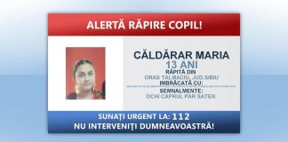 Poliția Română a emis o ”Alertă răpire copil”