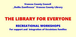 Ateliere recreative de susținere și integrare a refugiaților din Ucraina, la Biblioteca Județeană