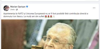 Marian Oprișan îl laudă pe Ion Iliescu de ziua lui