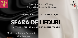 Seară de lied-uri la Ateneul Popular Focșani