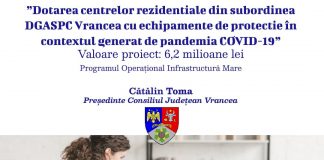 Finanțare europeană pentru dotarea centrelor rezidențiale ale DGASPC cu echipamente de protecție în contextul pandemiei de COVID-19