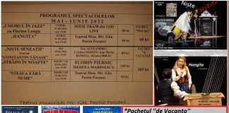 Două pachete de oferte pentru reprezentațiile de pe scena Teatrului Municipal Focșani din ultima parte a stagiunii