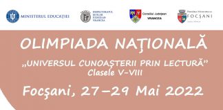 Municipiul Focșani este gazda Olimpiadei Naționale „Universul cunoașterii prin lectură”