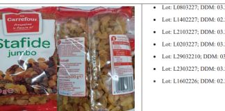 Loturi de stafide retrase de la comercializare de rețeaua Carrefour