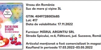 Kaufland a retras de pe rafturi un sortiment de suc