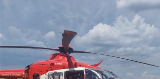 VIDEO Bărbatul lovit de tren a fost dus cu elicopterul SMURD la Galați