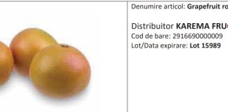 Loturi de grapefruit roșu, din Turcia, retrase de la comercializare de marile rețele de retail