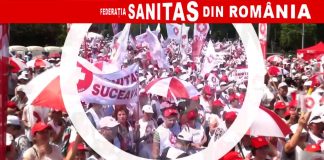 Protest al sindicaliștilor de la SANITAS, astăzi, la București