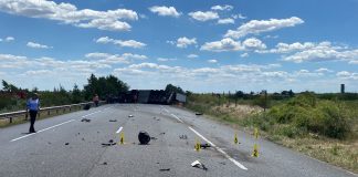 Trafic blocat pe E85, la Mărășești