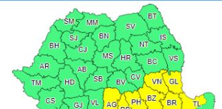 Vrancea, sub avertizare de ploi până deseară