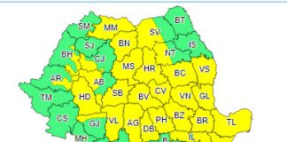 Vrancea rămâne sub Cod galben de ploi până la ora 22.00