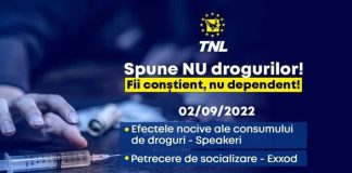 Campanie împotriva consumului de droguri, desfășurată de TNL Focșani: ”Fii conștient, nu dependent!”