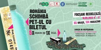 La 5 bucăți de deșeuri reciclabile ai un bilet de autobuz