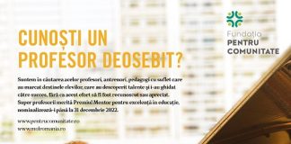 Se așteaptă propuneri pentru Premiul ”Mentor pentru excelență în educație”