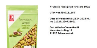 Kaufland a retras de la comercializare un sortiment de fistic prăjit