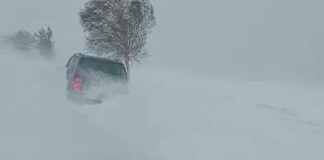 VIDEO Mașini blocate pe drumul județean dintre Domnești și Păunești, scoase de Primăria Păunești din zăpadă / Situația actualizată a stării drumurilor