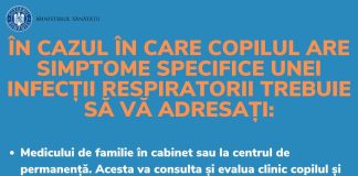 Ministerul Sănătății: recomandări pentru părinţii ai căror copii au simptome ale unor infecţii respiratorii