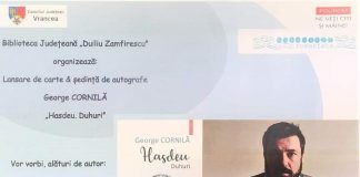 Scriitorul George Cornilă își lansează o carte la Galeriile de Artă din Focșani