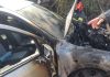 O mașină a luat foc in Focșani