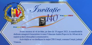 Omagiu adus generalului aviator vrâncean Andrei Popovici, la 140 de ani de la naștere