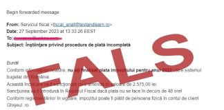 Avertisment: Campanie de mesaje false în numele ANAF, prin care se solicită achitarea impozitului aferent anului 2022