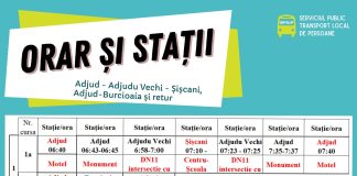 Transport public local între Adjud și satele componente