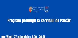 Program prelungit la Serviciul Parcări Focșani