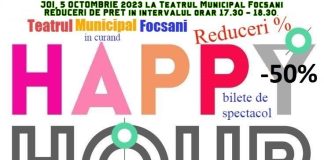 Prima ofertă Happy Hour din această stagiune, la Teatrul Municipal Focșani
