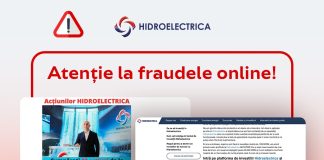 Mesaje false cu promisiuni de câștiguri exagerate, ce folosesc numele Hidroelectrica