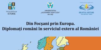 Conferință cu tematică istorică, la Biblioteca Județeană: ”Din Focșani în Europa. Diplomați români în serviciul extern al României”