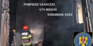 Pompierii vrânceni au avut 479 de intervenții în cursul lunii noiembrie