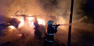 FOTO Incendiu, azi noapte, într-o gospodărie din comuna Dumitrești