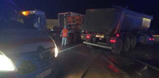 Accident cu două tiruri și două basculante pe E85, la Garoafa