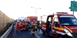 Șofer din Vrancea, implicat într-un grav accident de circulație în județul Sibiu. Nouă persoane au fost rănite