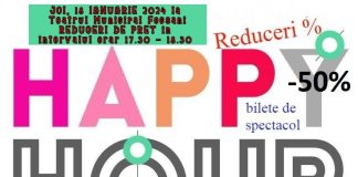 Prima ofertă Happy Hour din acest an, la Teatrul Municipal Focșani