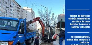 Atenție: a fost închis accesul din bulevardul Unirii către hotelul Unirea din Focșani!