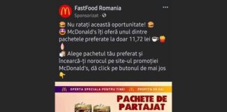Tentativă de fraudă cu folosirea imaginii McDonald`s