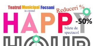 Promoție ”Happy hour”, astăzi, la Teatrul Municipal Focșani