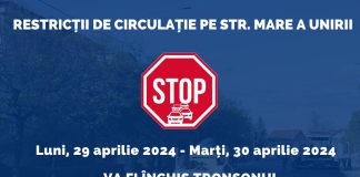 Traficul rutier va fi oprit luni și marți, pe un sector din strada Mare a Unirii