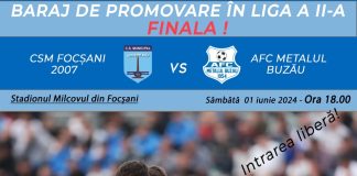 Fotbal, astăzi, pe stadionul Milcovul: prima manșă a barajului de promovare în Liga 2